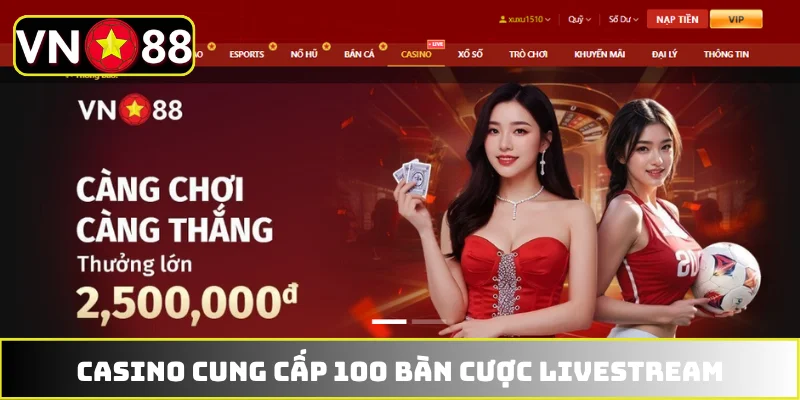 Các trò chơi casino trực tiếp tại VN88